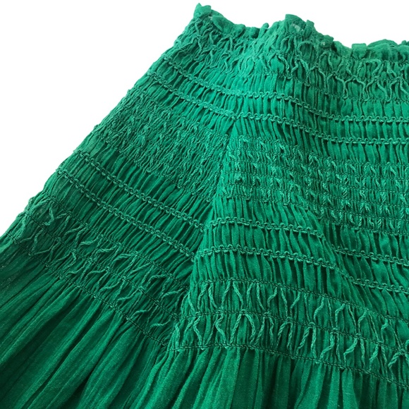 MAJE smocked off the shoulder green top Size 1 - Picture 4 of 10
